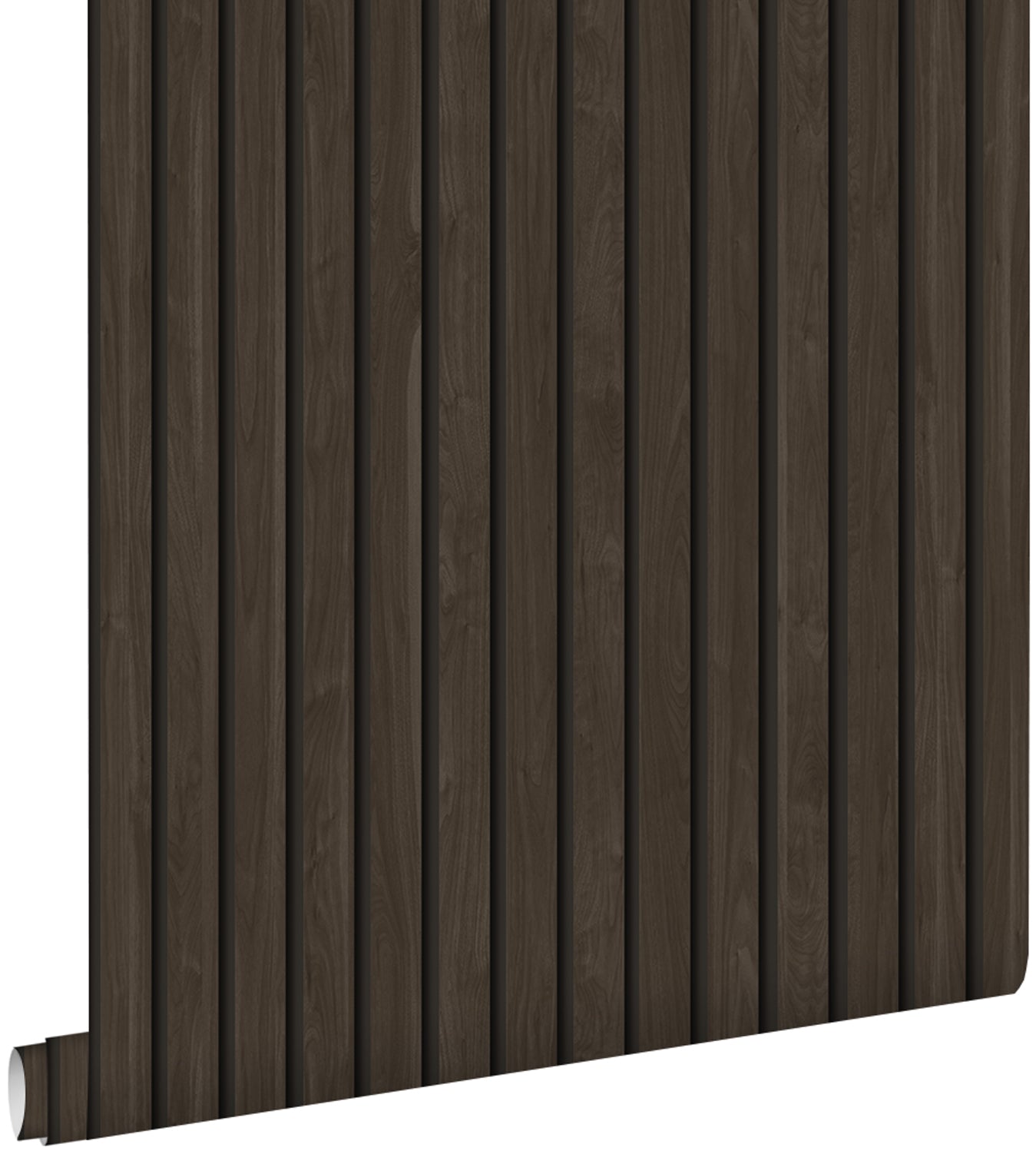 ESTAhome behang houten wandpanelen 3d donkerbruin - 53 cm x 10.05 m - 139610