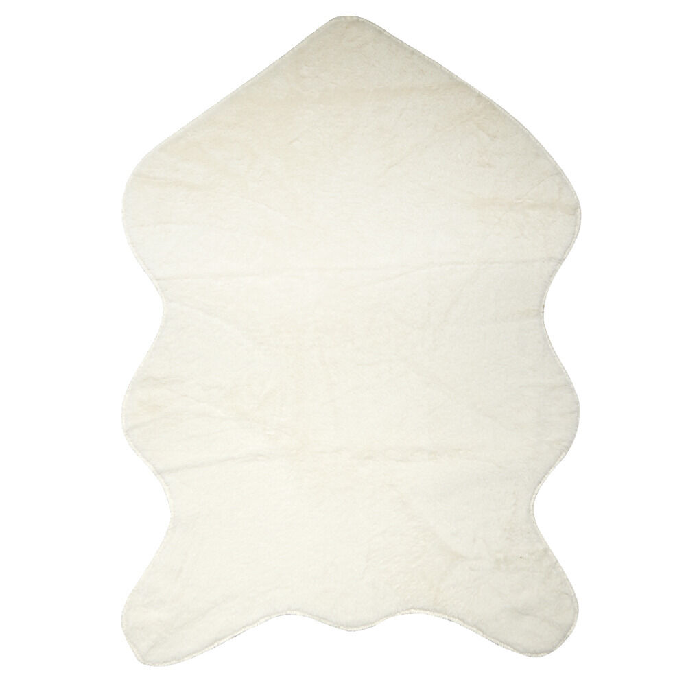 Tapis fausse fourrure blanc cassé 60x90cm