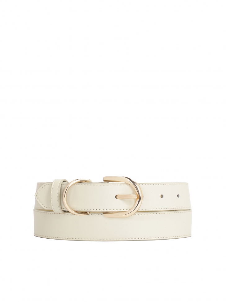 Ladies' classic belt with rounded buckle
