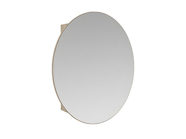 Armoire murale de salle de bain ovale avec miroir - Couleur chêne - RURI
