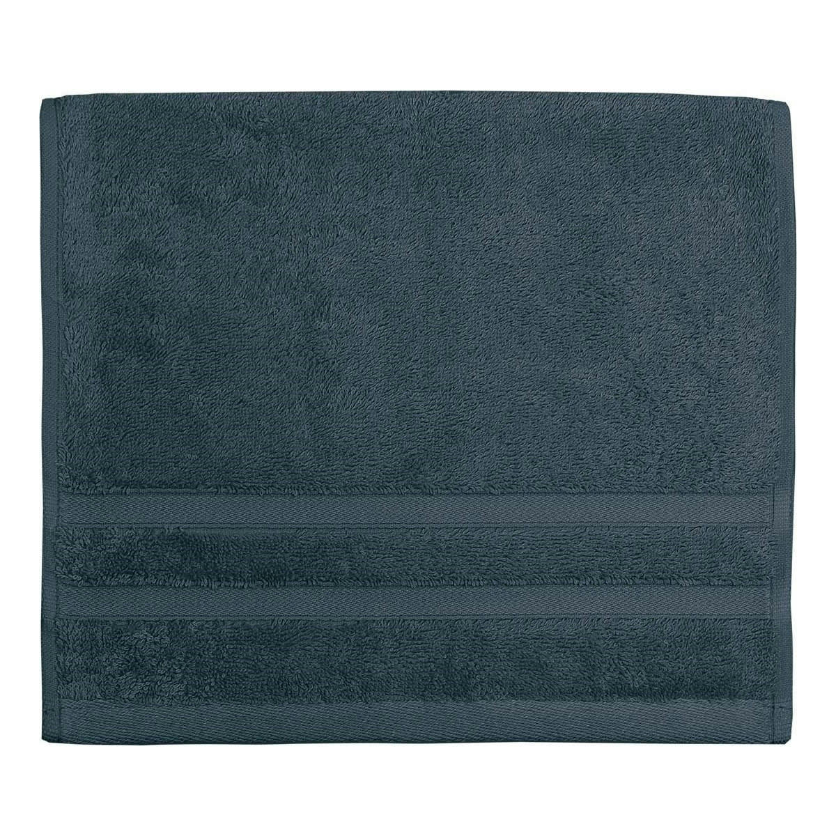 SENSILK - Lot de 3 serviettes invité 600 gr/m²  indigo 30x50 cm