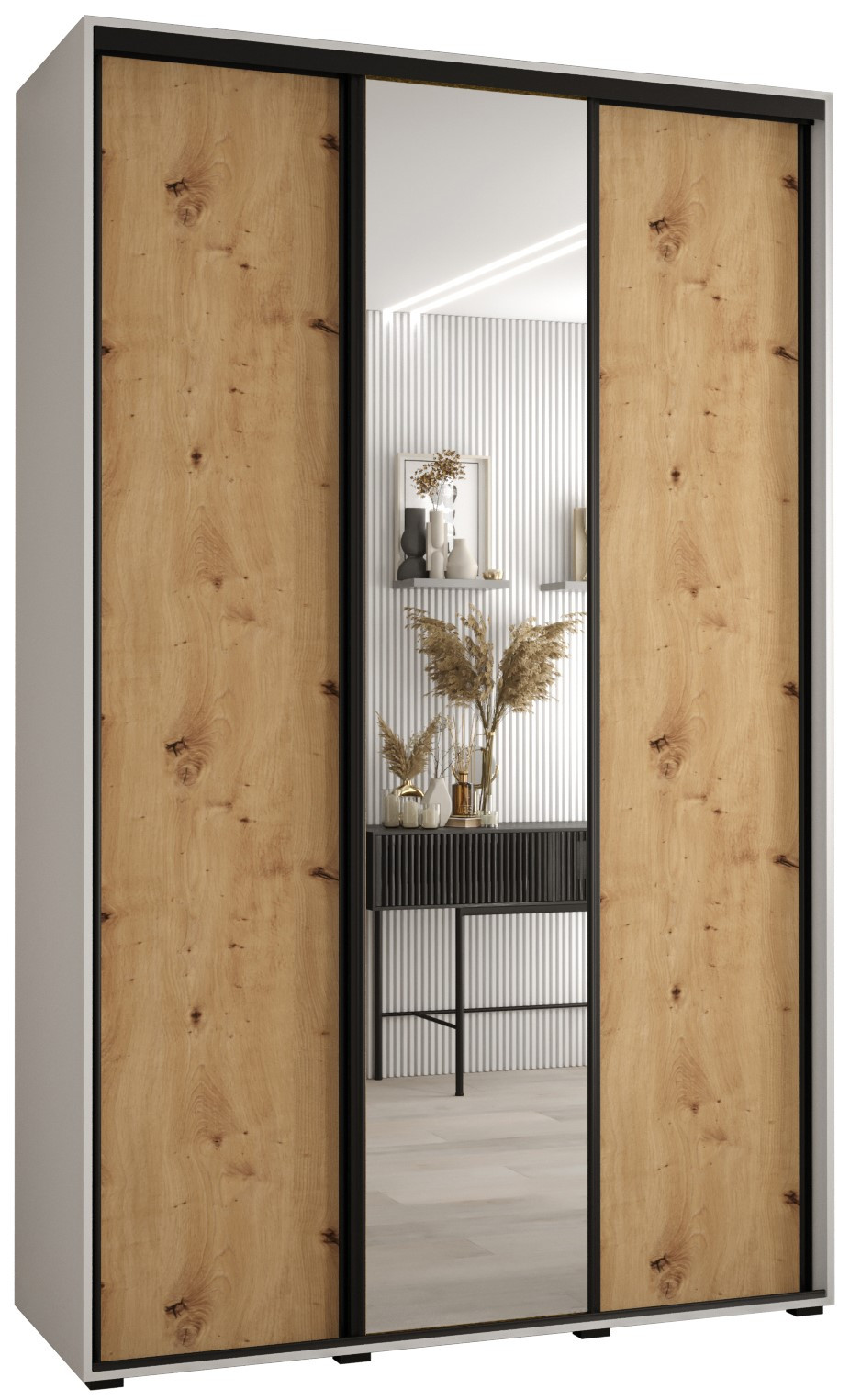 Szafa przesuwna 45 Cannes 3 150 biały artisan czarny