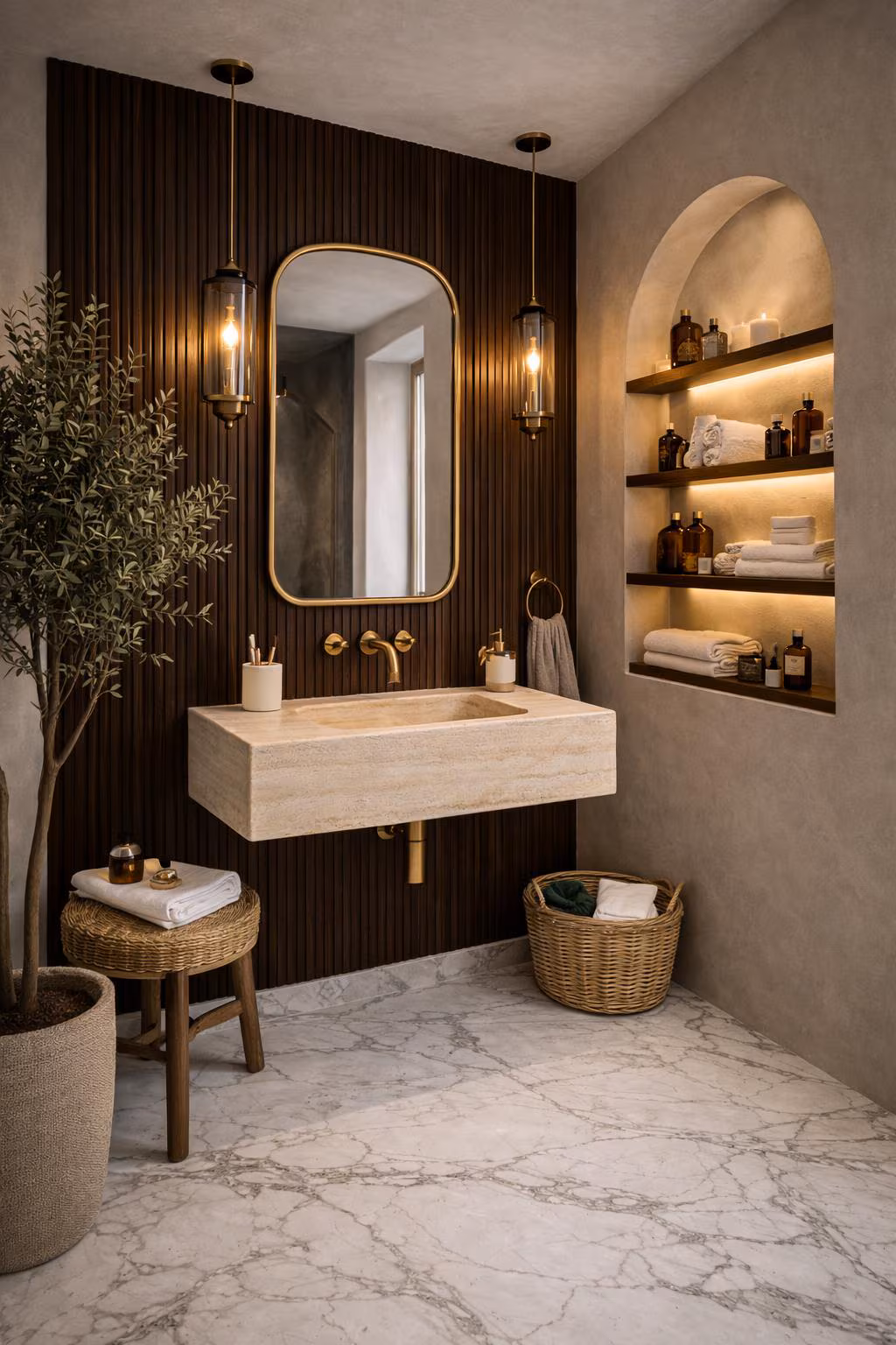 Light Travetine Marble Sink, Luxury Bathroom Sink, Vessel Sink,