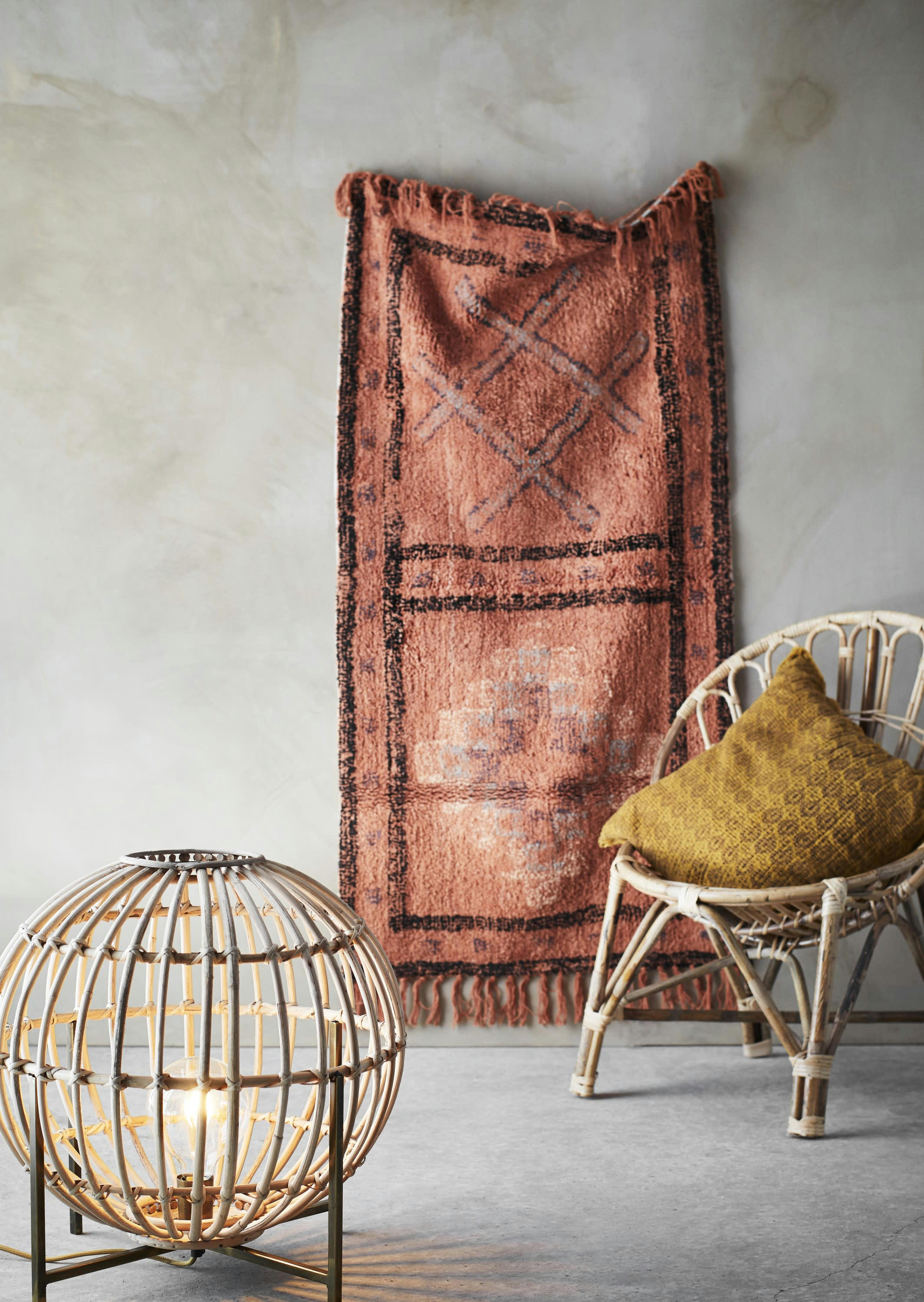 CHARCA - Tapis en coton orange 70x140cm