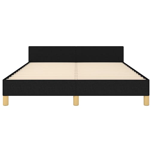 NNEVL Bed Frame with Headboard Black 137x187 cm Double Fabric