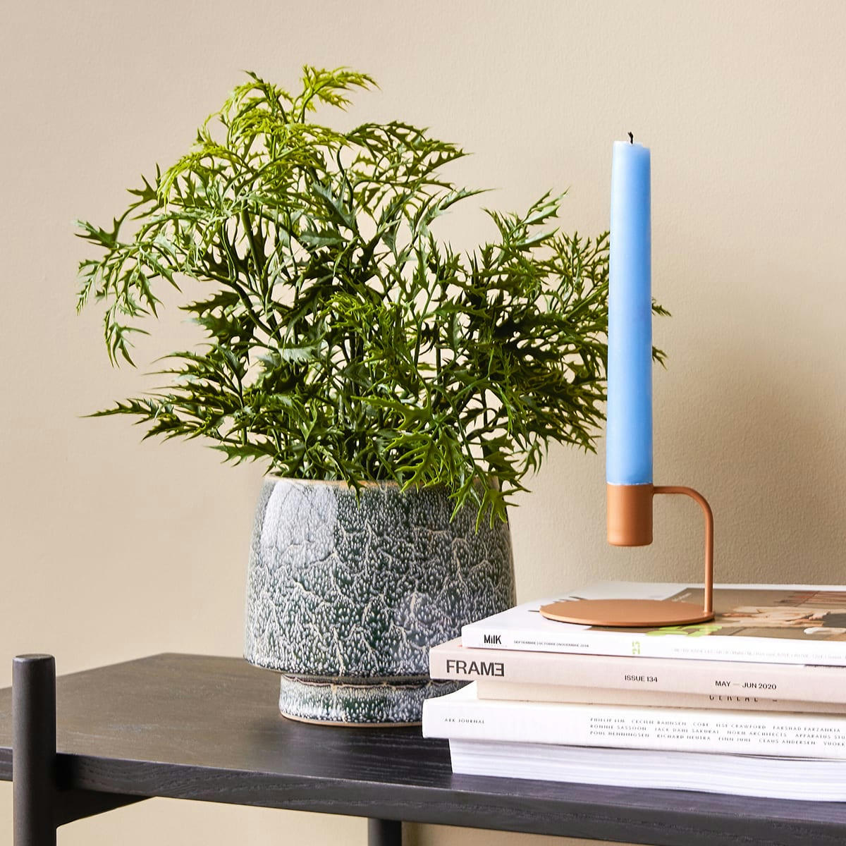 CURVE - Bougeoir en métal ambre H7