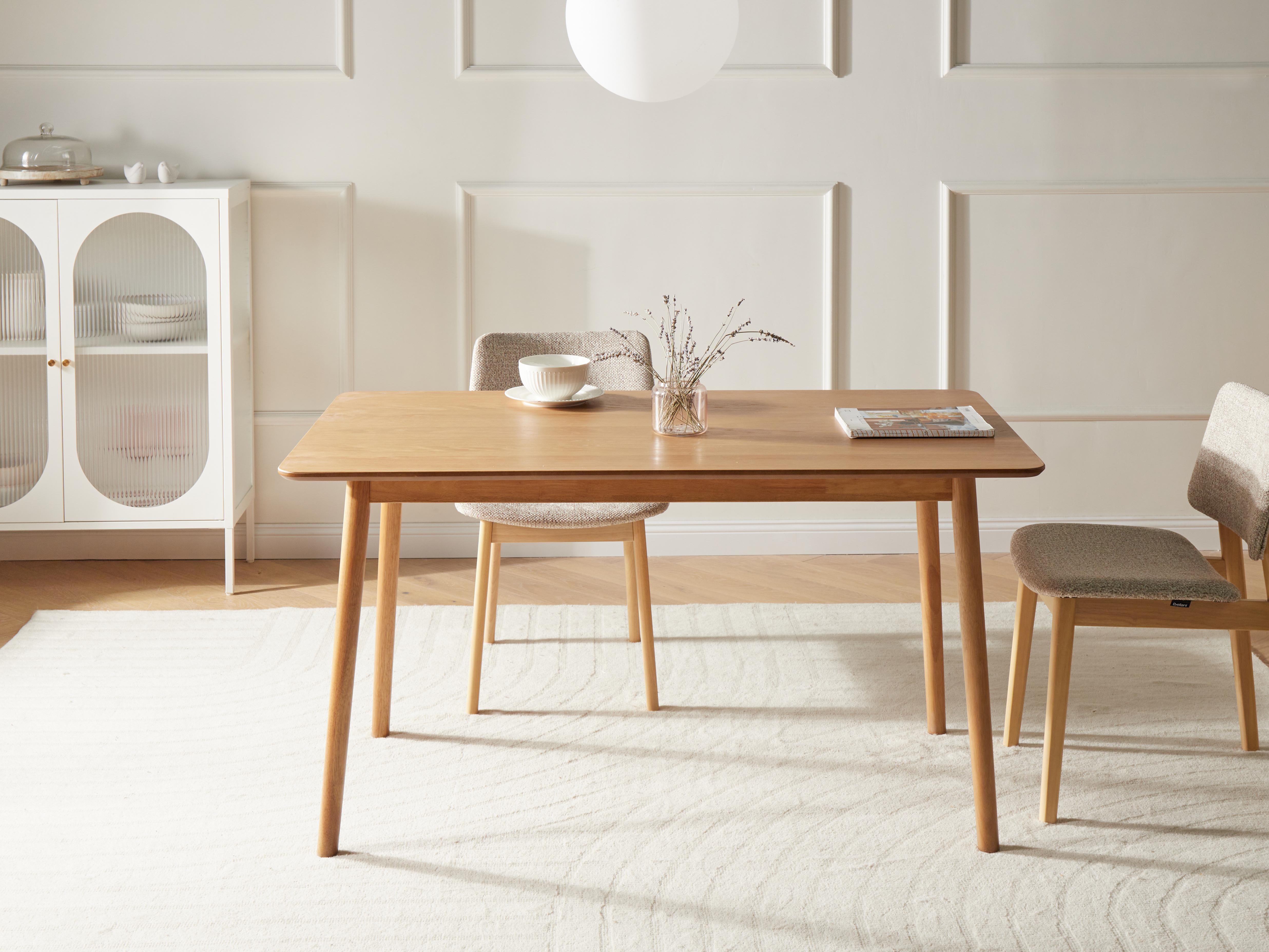 Dining Table ELVYN Light Oak 140 cm 80 cm