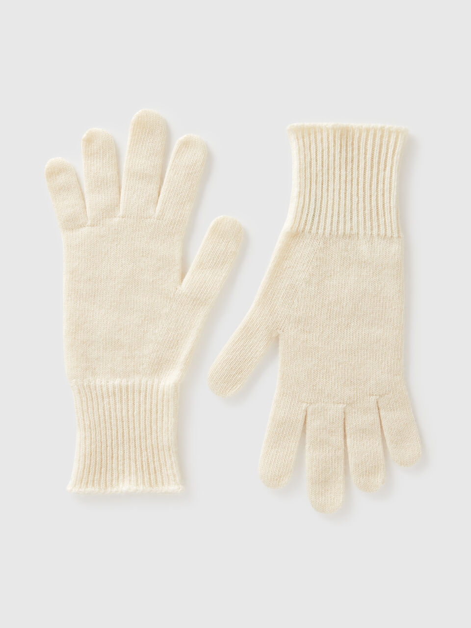 Cream white gloves in pure Merino wool