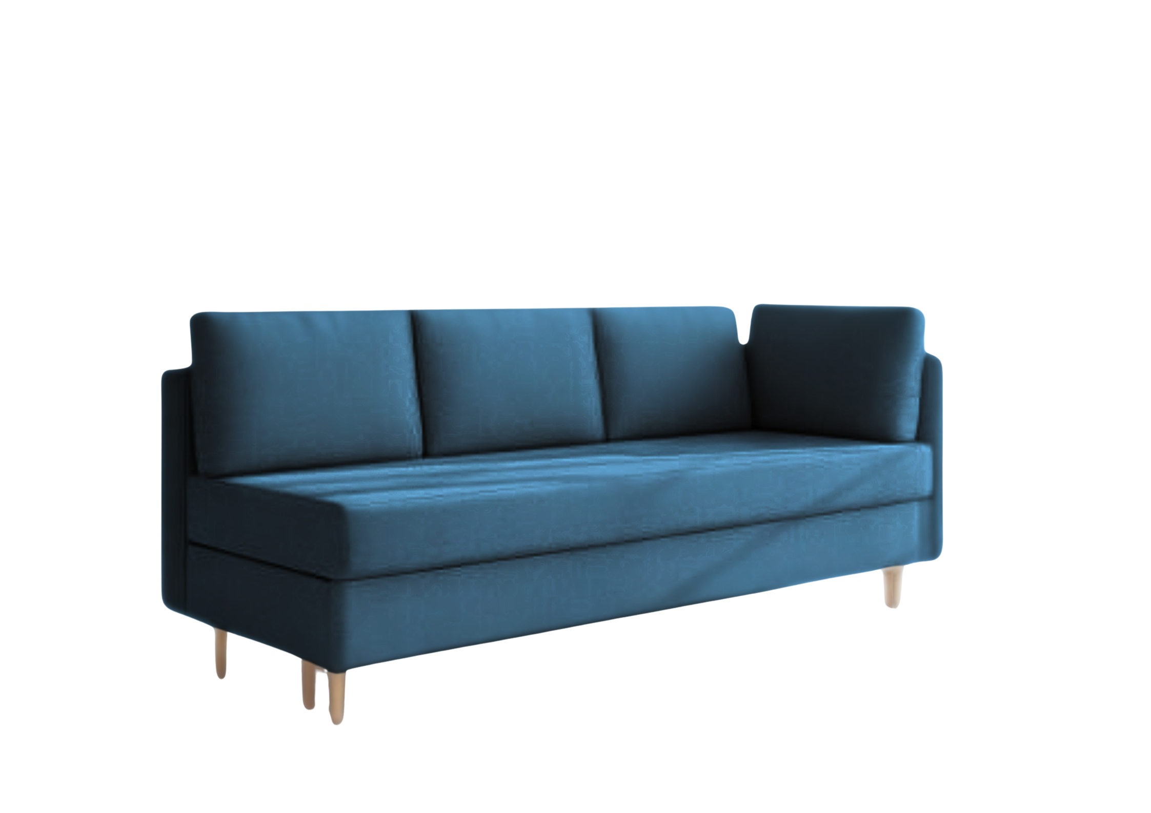 Sofa Rozkładana Trzyosobowa z Pojemnikiem PRATO Granatowa z Funkcją Spania