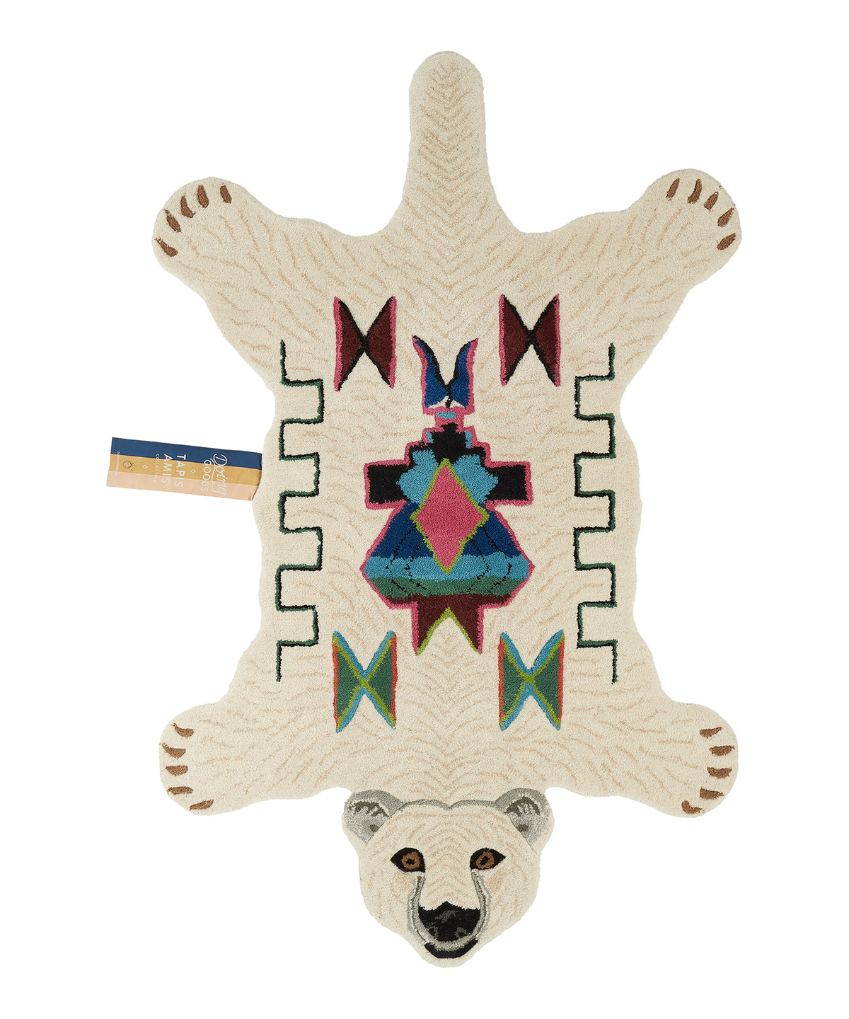Doing Goods Kasbah IJsbeer Vloerkleed - Groot 152 x 95 x 2 cm - 100% wol