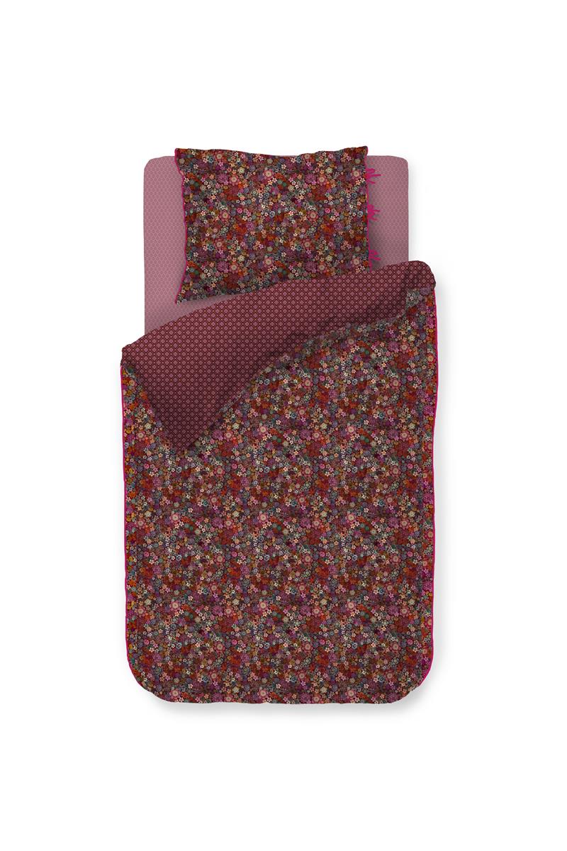 Pip Studio dekbedovertrek Tutti i Fiori - 140x200/220 cm - donker rood