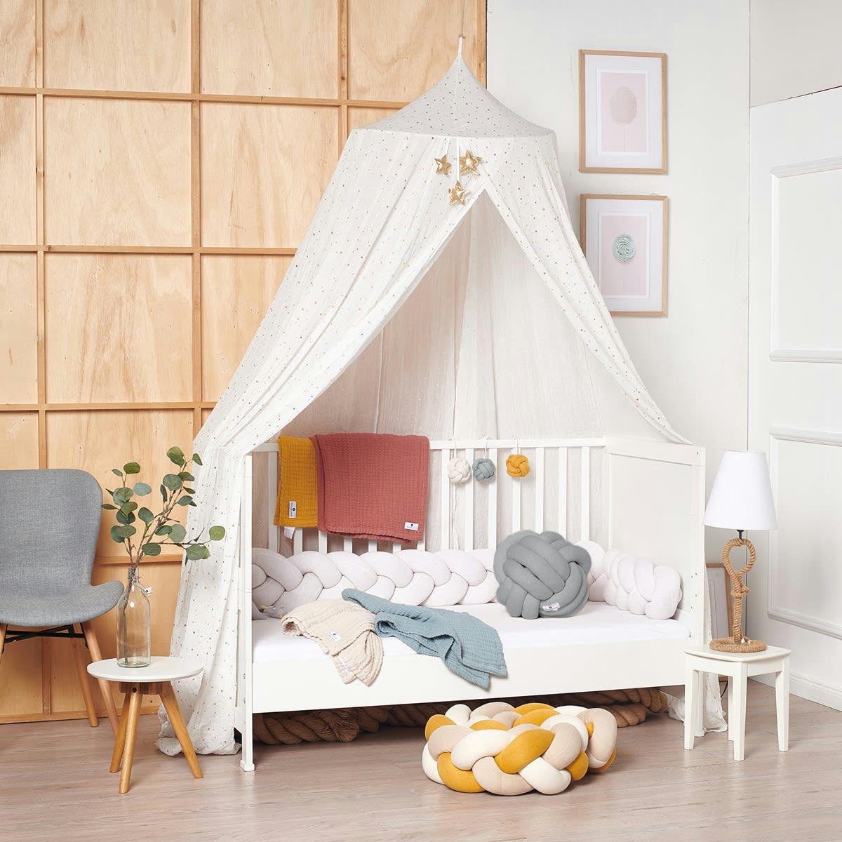 - Coussin à nouer coton tricoté gris moyen 40x40 cm