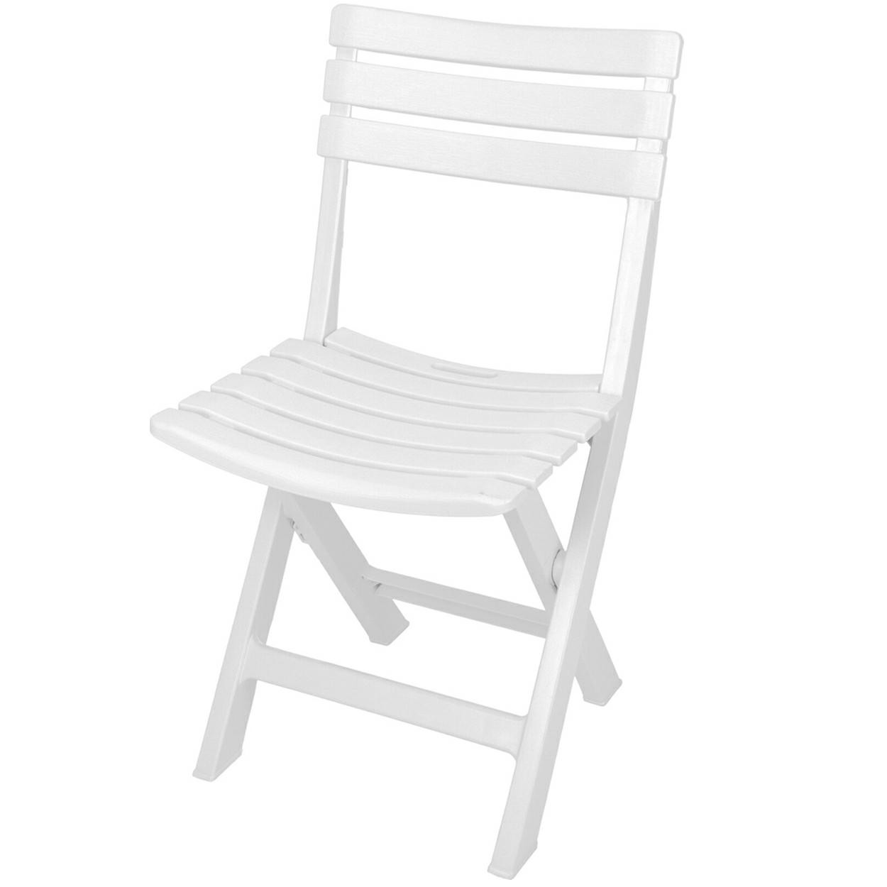 Krzesło ogrodowe składane białe PP mat 77x41x44 cm