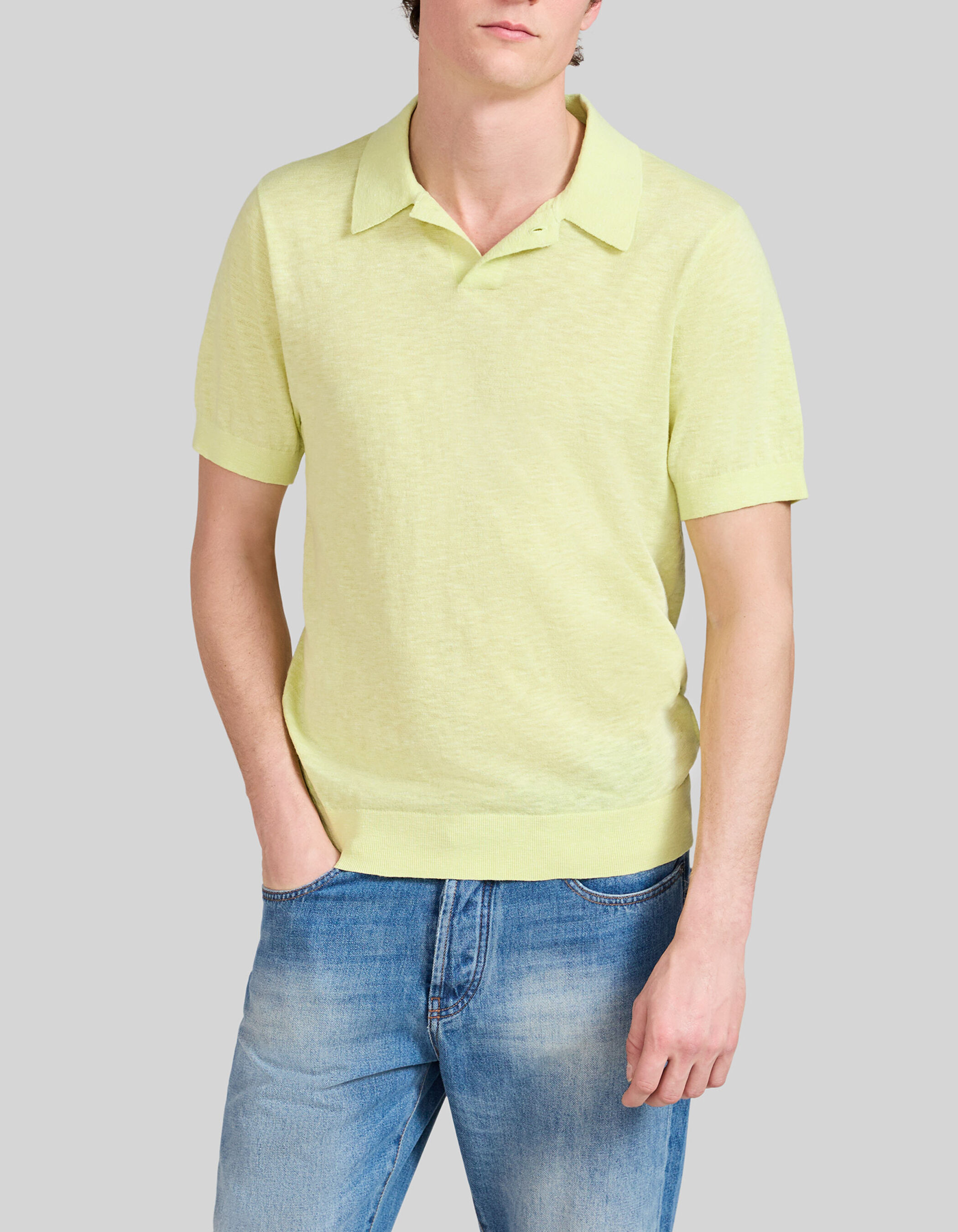Polo ciel tricot léger Homme