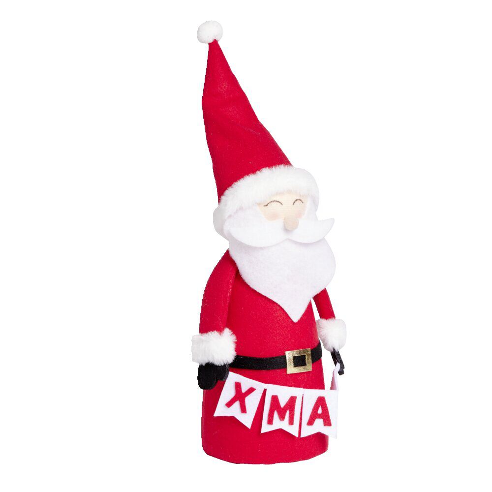 Père no&euml;l à poser en feutrine Ø14xH40cm