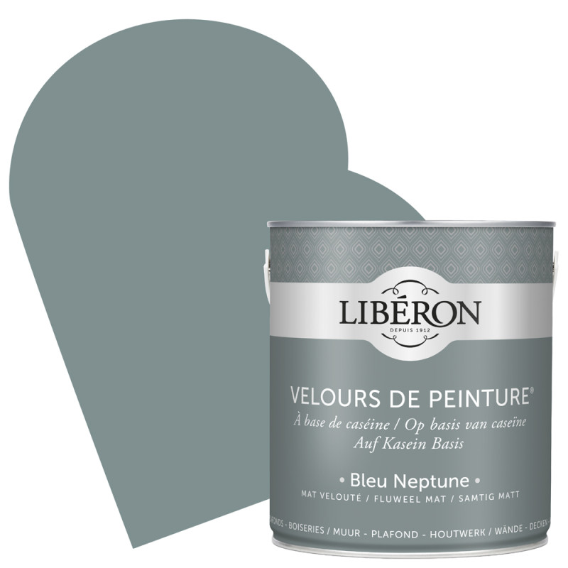 Peinture pour murs Velours de Peinture bleu Neptune mat 2,5 L LIBERON