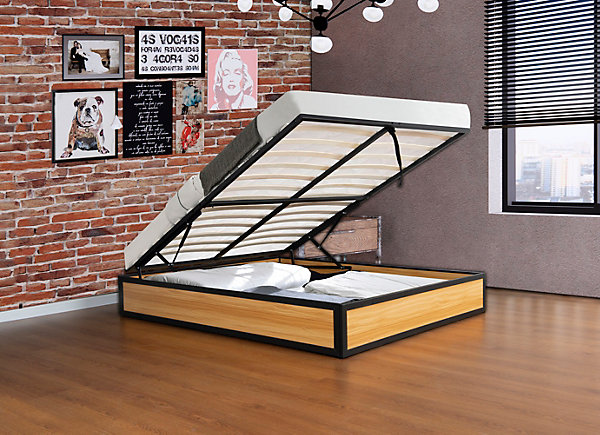 Lit coffre industriel 160 x 200 cm JERSEY