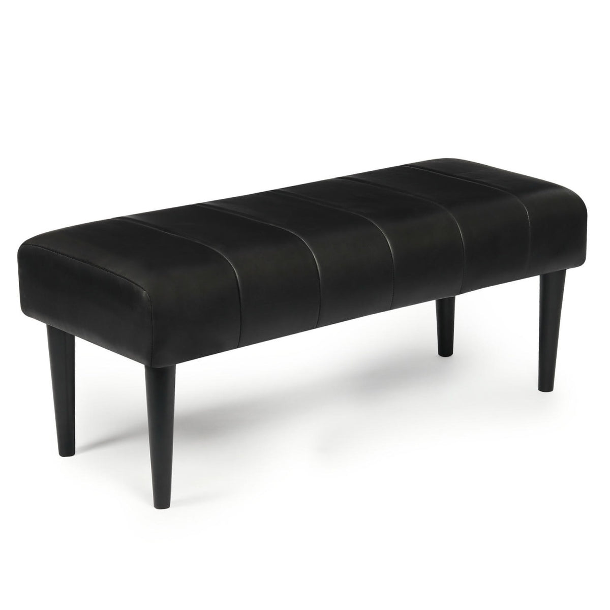 Furnhouse bankje Athea - Zwart - Leer - 50x120x48