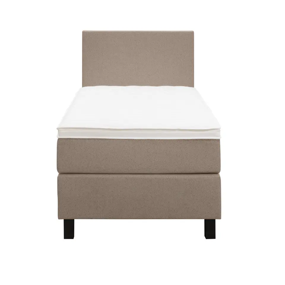Boxspring Liv egaal - beige - 90x200 cm - vierkante poot