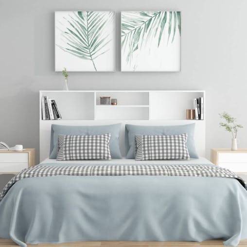 NNEVL Headboard Cabinet White 160x19x103.5 cm