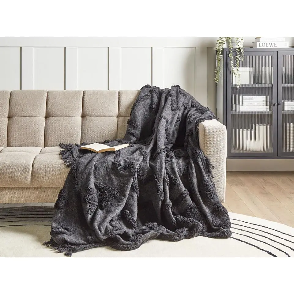 CHACK - Deken - Donkergrijs - 200 x 220 cm - Katoen