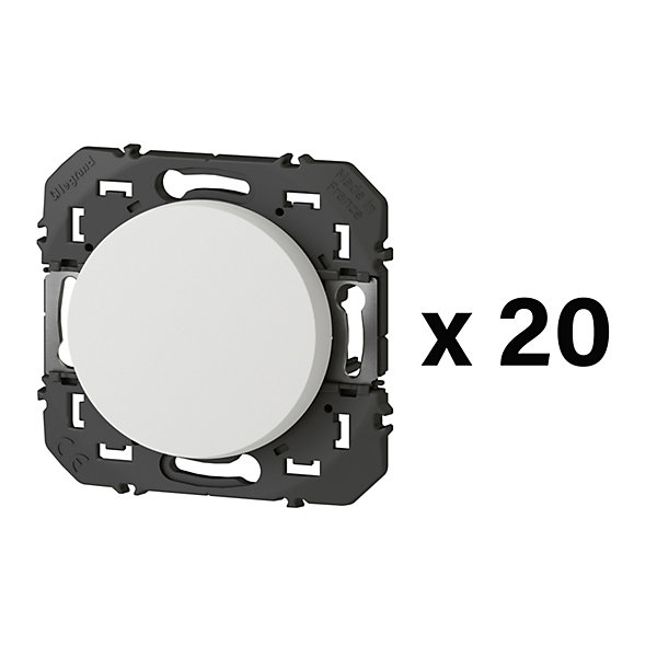 Interrupteur va-et-vient 10A Legrand Dooxie blanc sans plaque - 20 pièces