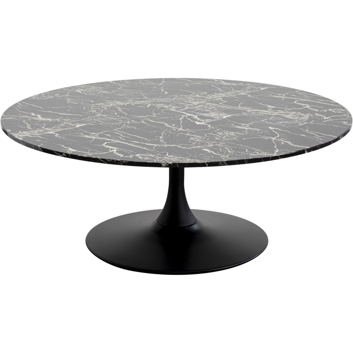 Kare Design Salontafel Schickeria marmerprint zwart Ø110cm