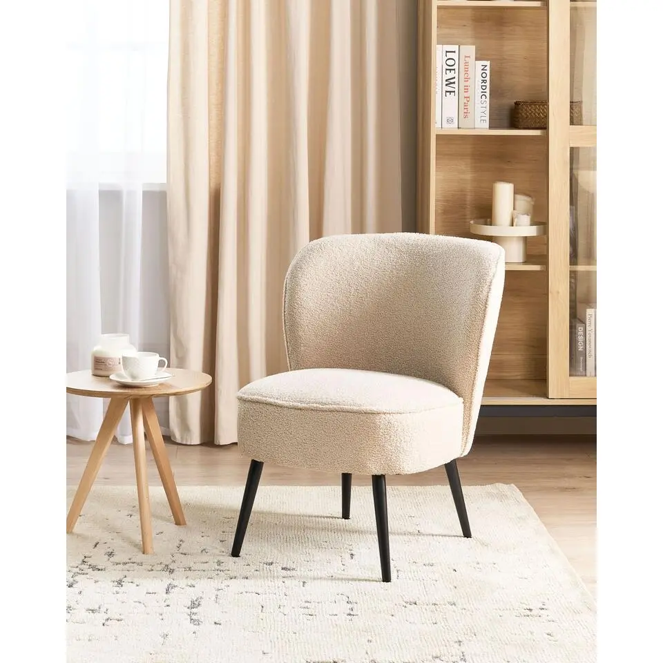 VOSS - Fauteuil - Lichtbeige - Boucl&eacute;