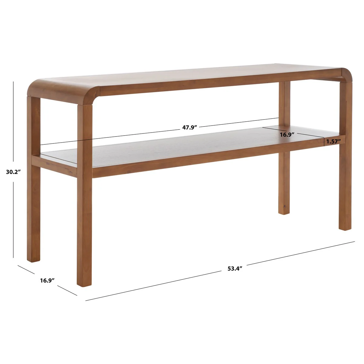 SAFAVIEH Maybell 2-Tier Console Table - 32 W x 15 D x 30 H - 53Wx17Dx30H