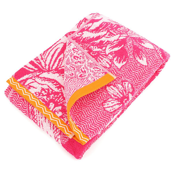 Drap de plage éponge 75x150cm FLAMINGO rose