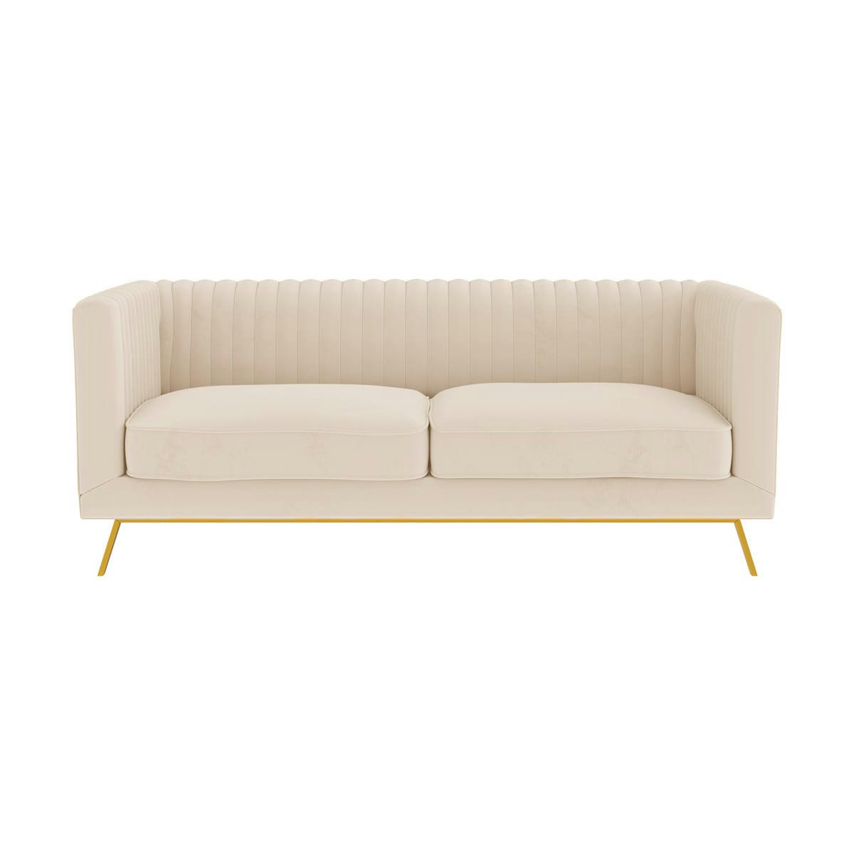 GATSBY - Canapé 2 places en velours beige