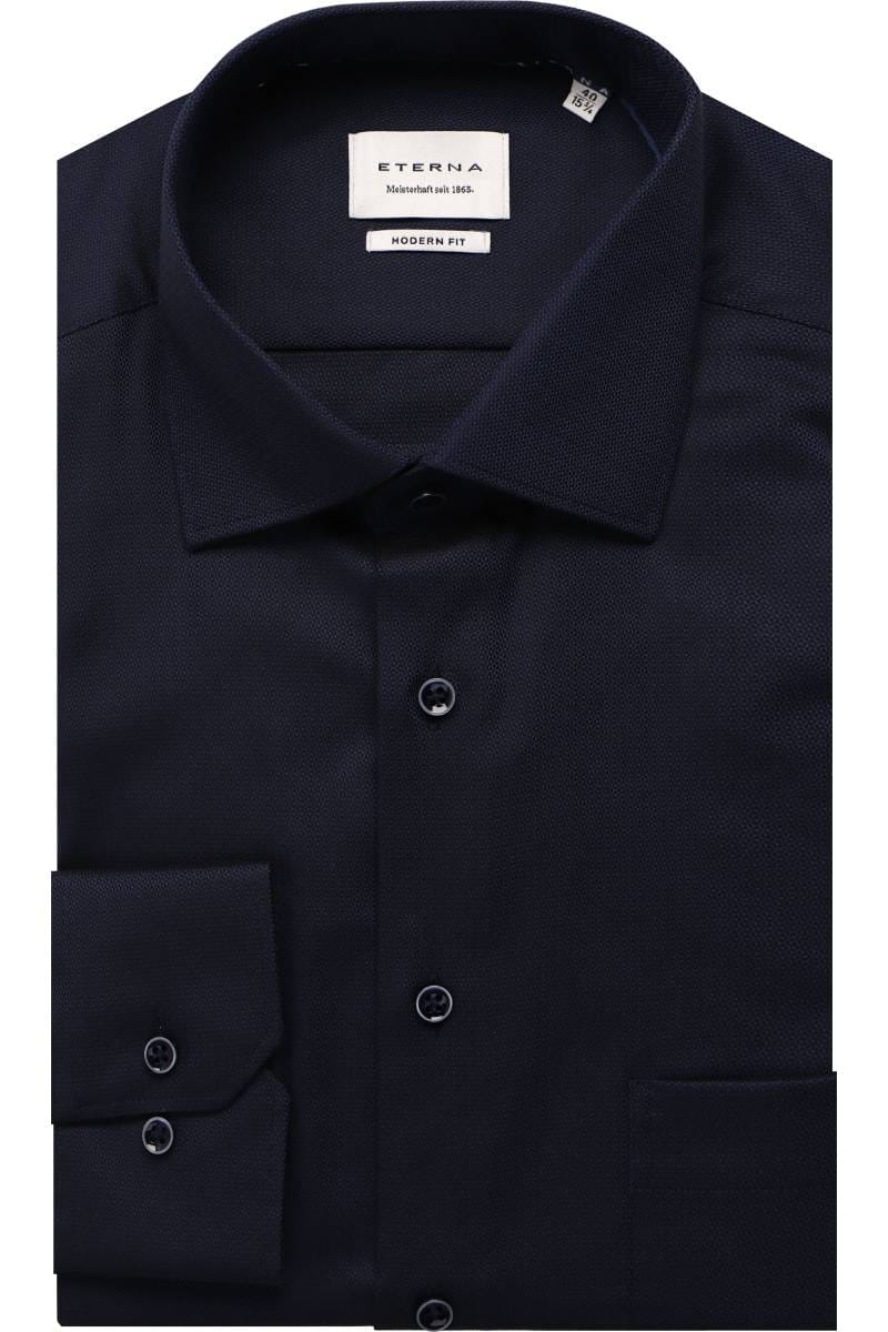 ETERNA Modern Fit Hemd marine, Strukturiert