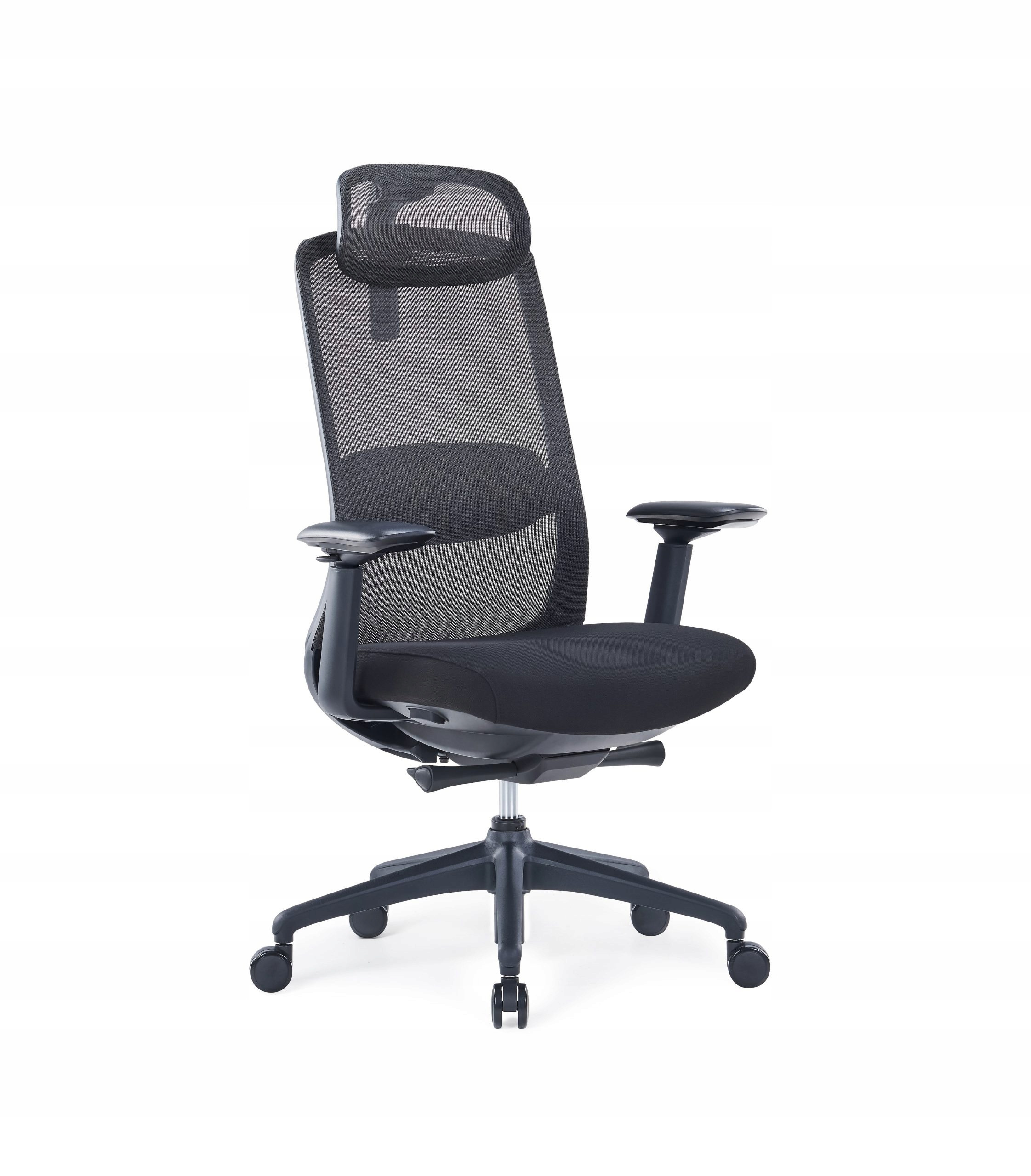 Ergonomiczny fotel biurowy BELMI V2 czarny siatka/tkanina