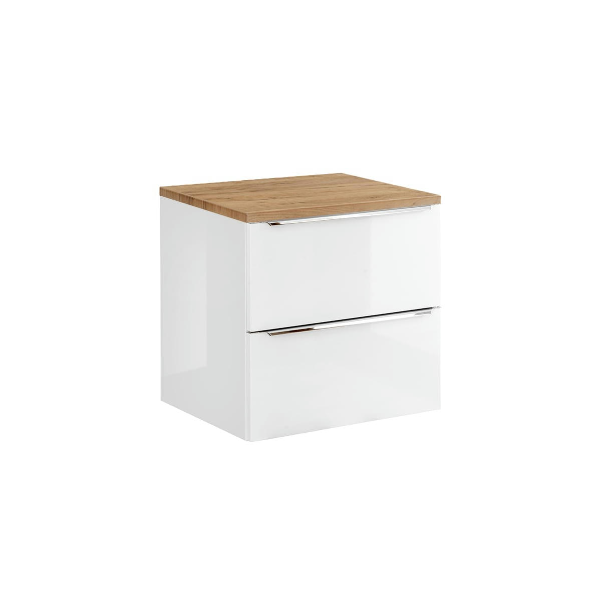 - Meuble sous-vasque 60cm plan de toilette blanc et naturel