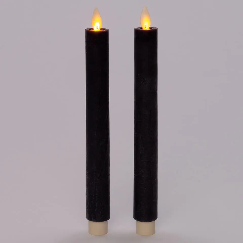 Anna Collection LED dinerkaarsen - 2x st - donkerblauw - 23 cm