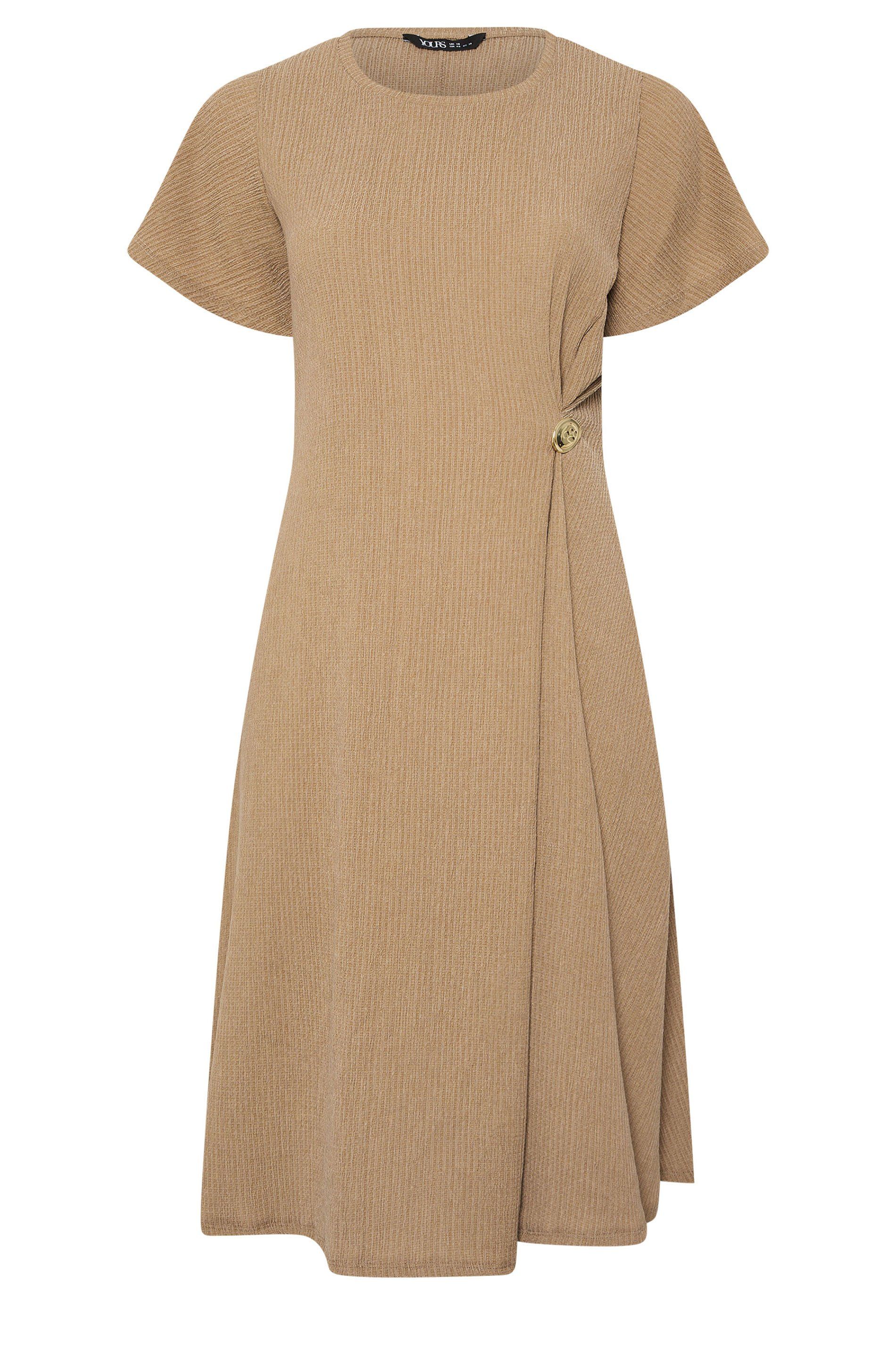 Yours Button Detail Textured Dress