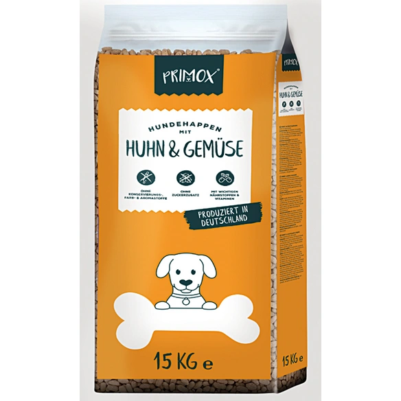 Hundetrockenfutter, Huhn & Gemüse, 15 kg