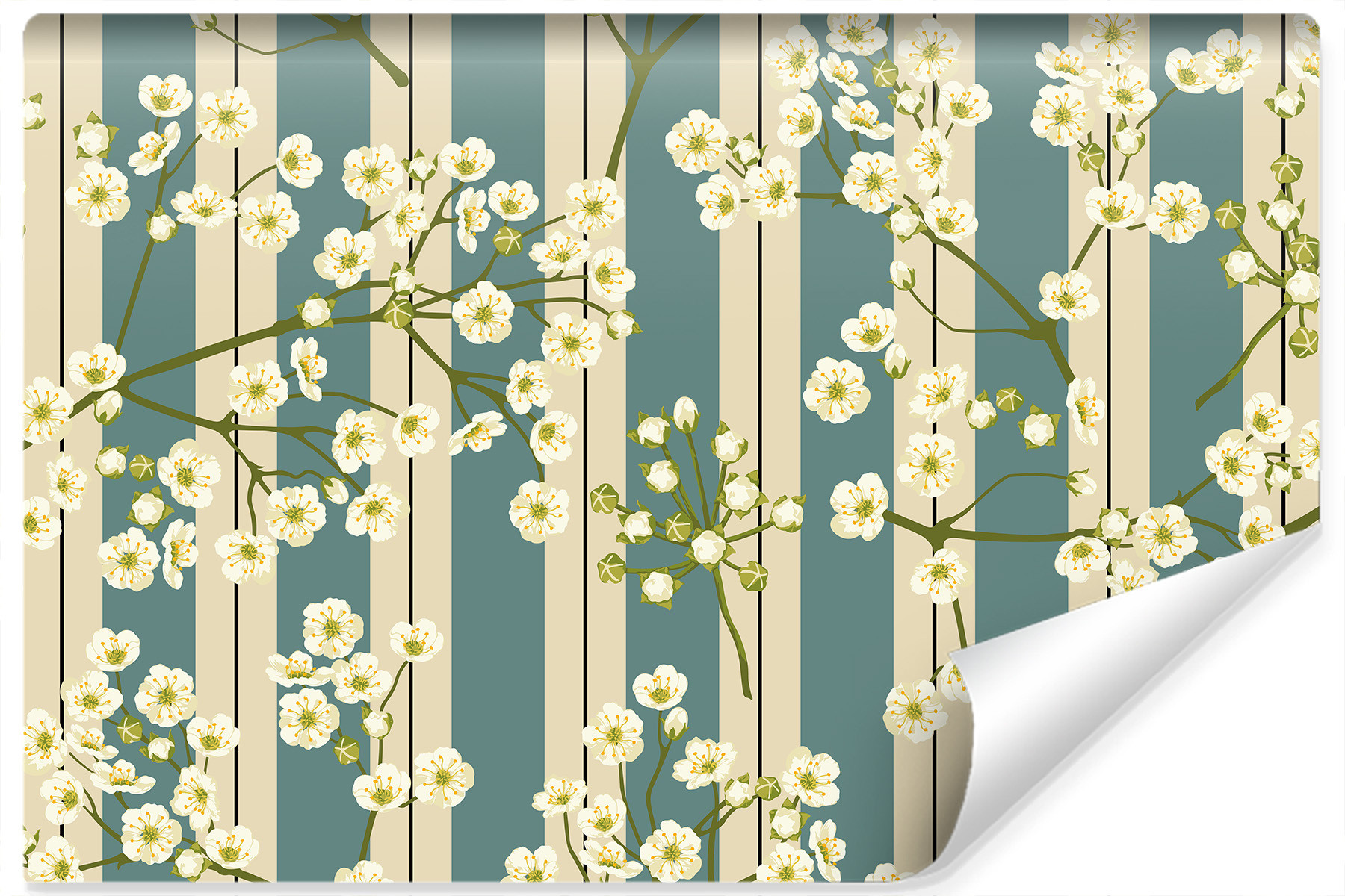 Fototapeta KWIATY Jabłoni Styl Retro 3D 90x60cm
