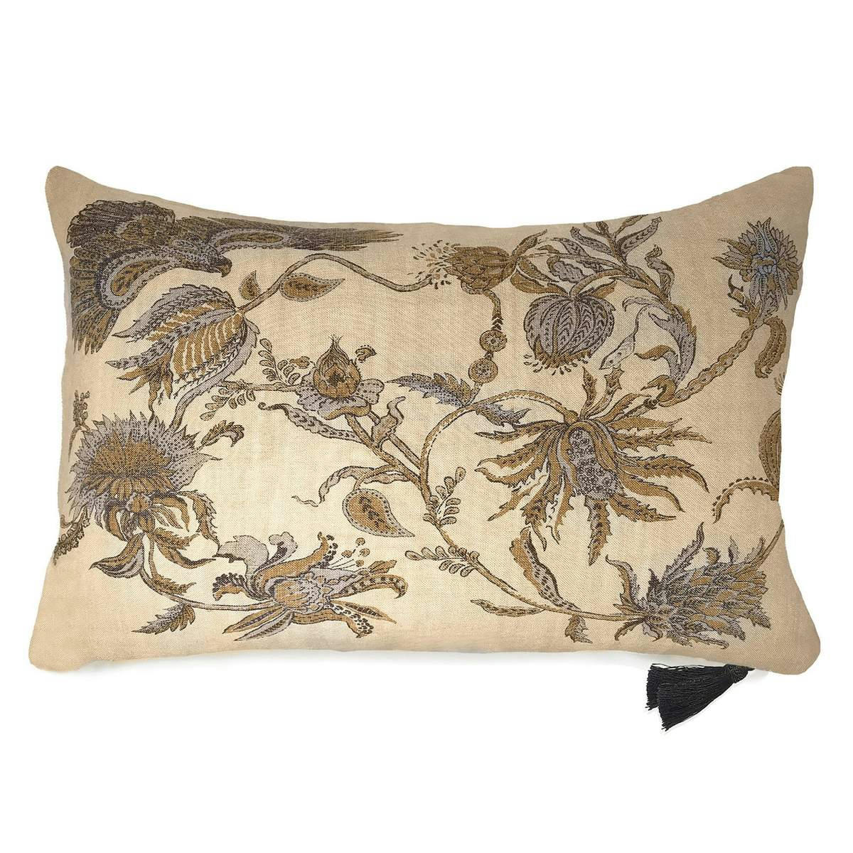 CALIFORNIE 1960 - - CALIFORNIA 1960  Coussin en lin pur lavé  Harris Chameau 50x70