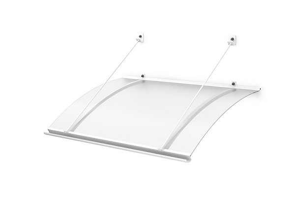 ARCTOM Auvent Kwar 120x842, couleur blanc RAL9016, plaque incolore PMMA