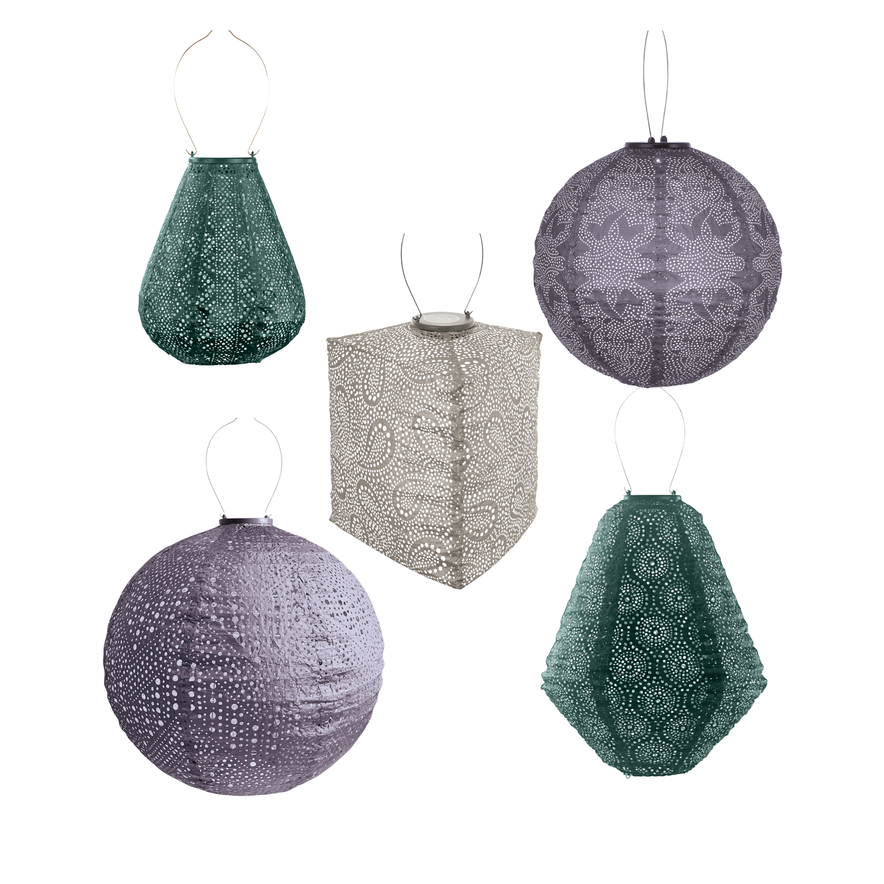 Lumiz solar lampion - bologna set - 5 stuks