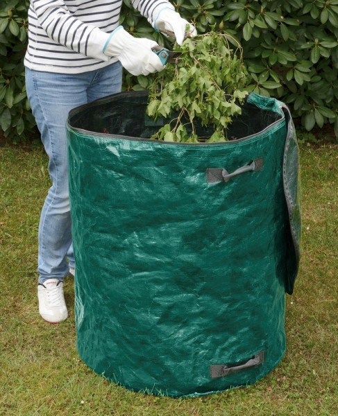 Torba ogrodowa, na zamek, z pokrywą i 2 uchwytami - 275l