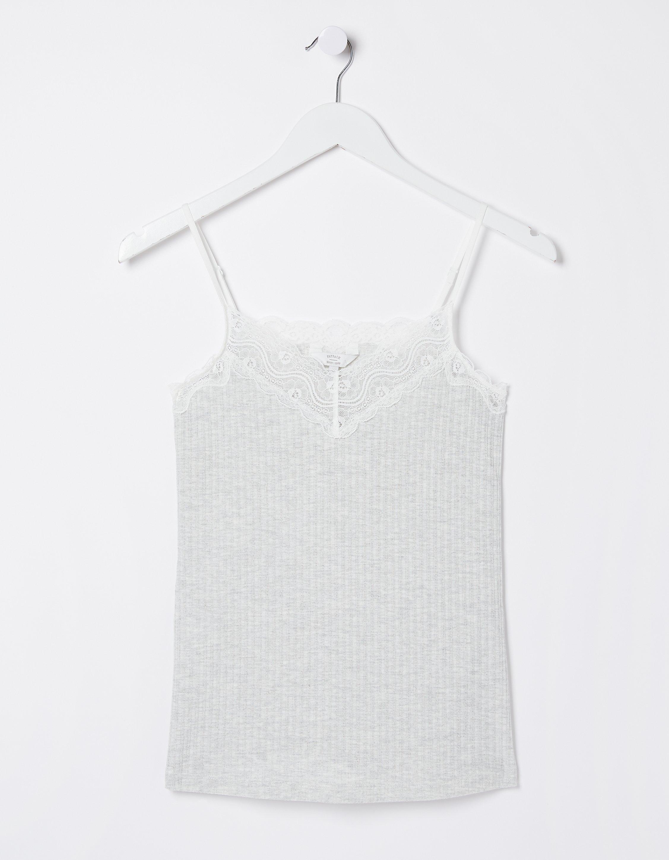 Grey Lace V-Neck Vest