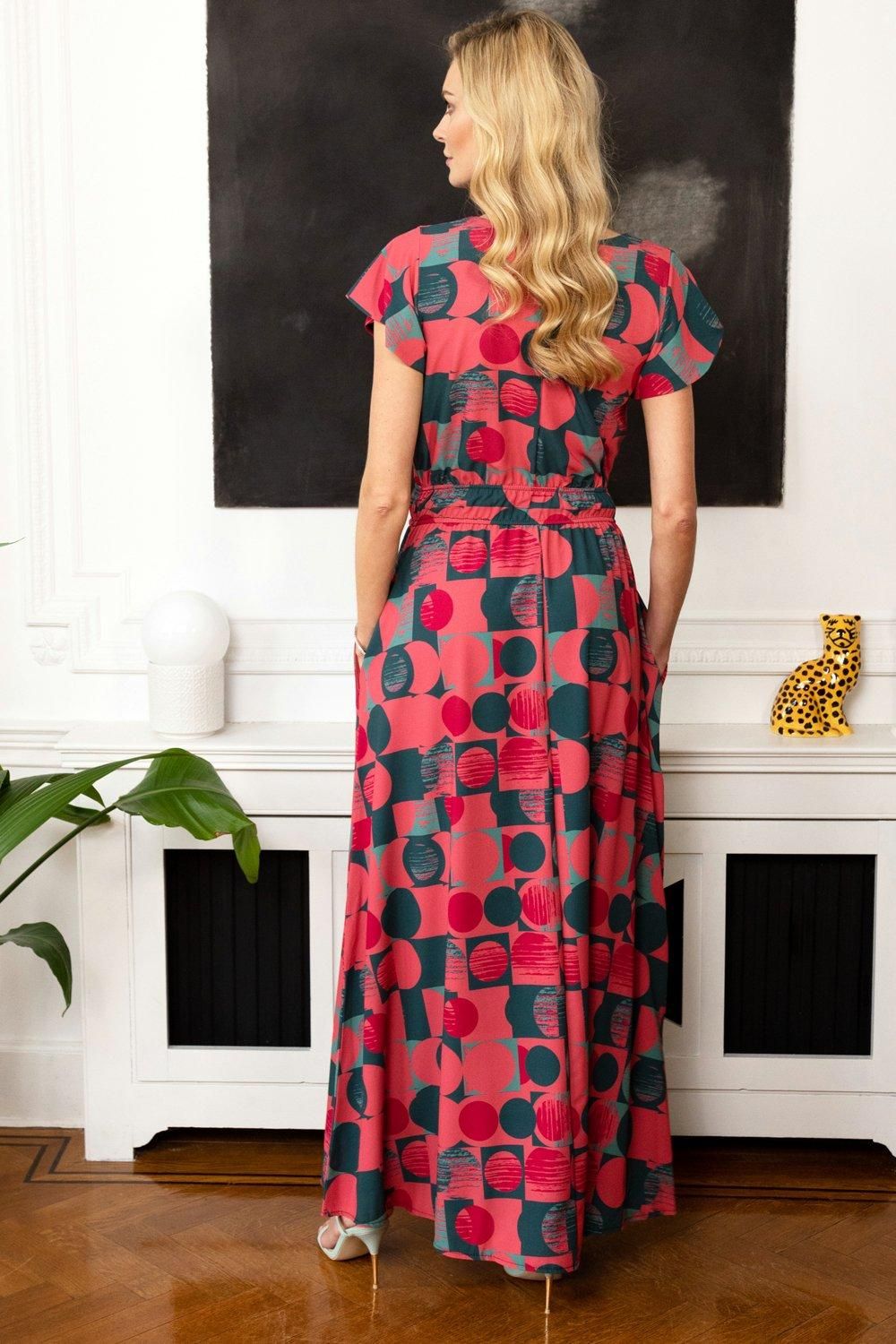 Hot Squash Chiffon Wrap Top Maxi Dress