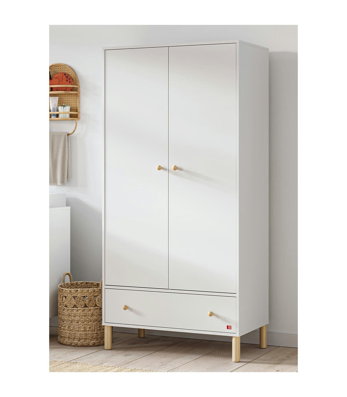 TELA - Armoire 2 portes et 1 tiroir - H185 cm