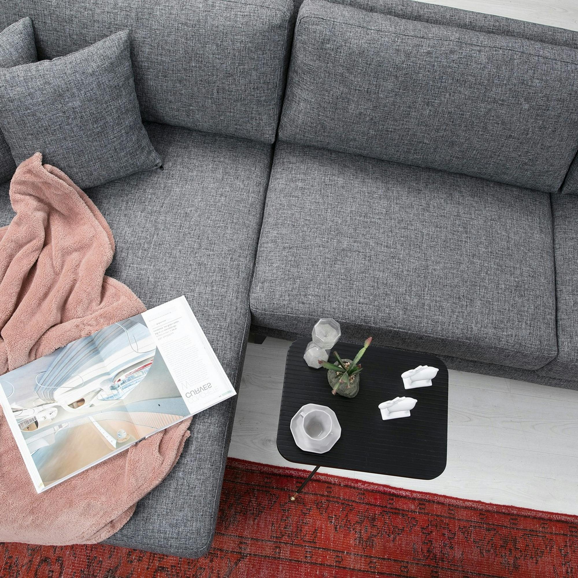 Canapé d'angle anthracite - côté gauche, style contemporain VENCE