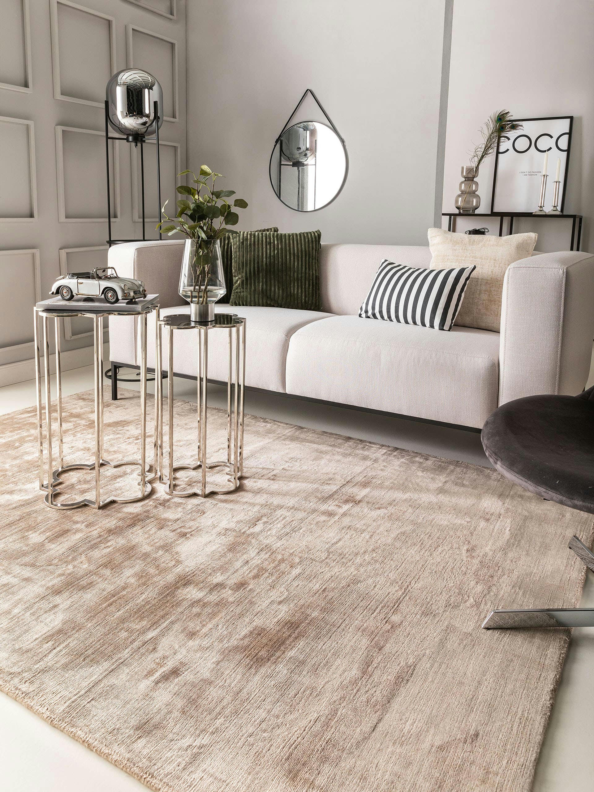 NELA - Tapis en viscose taupe 120x170