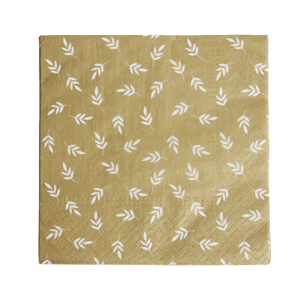 Lot de 16 serviettes motif nature papier 33x33cm