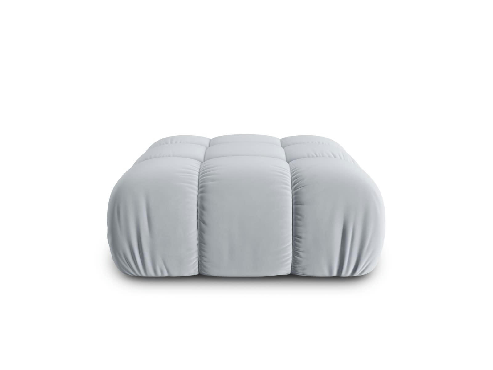 BELLIS - Pouf 1 place en tissu velours bleu clair