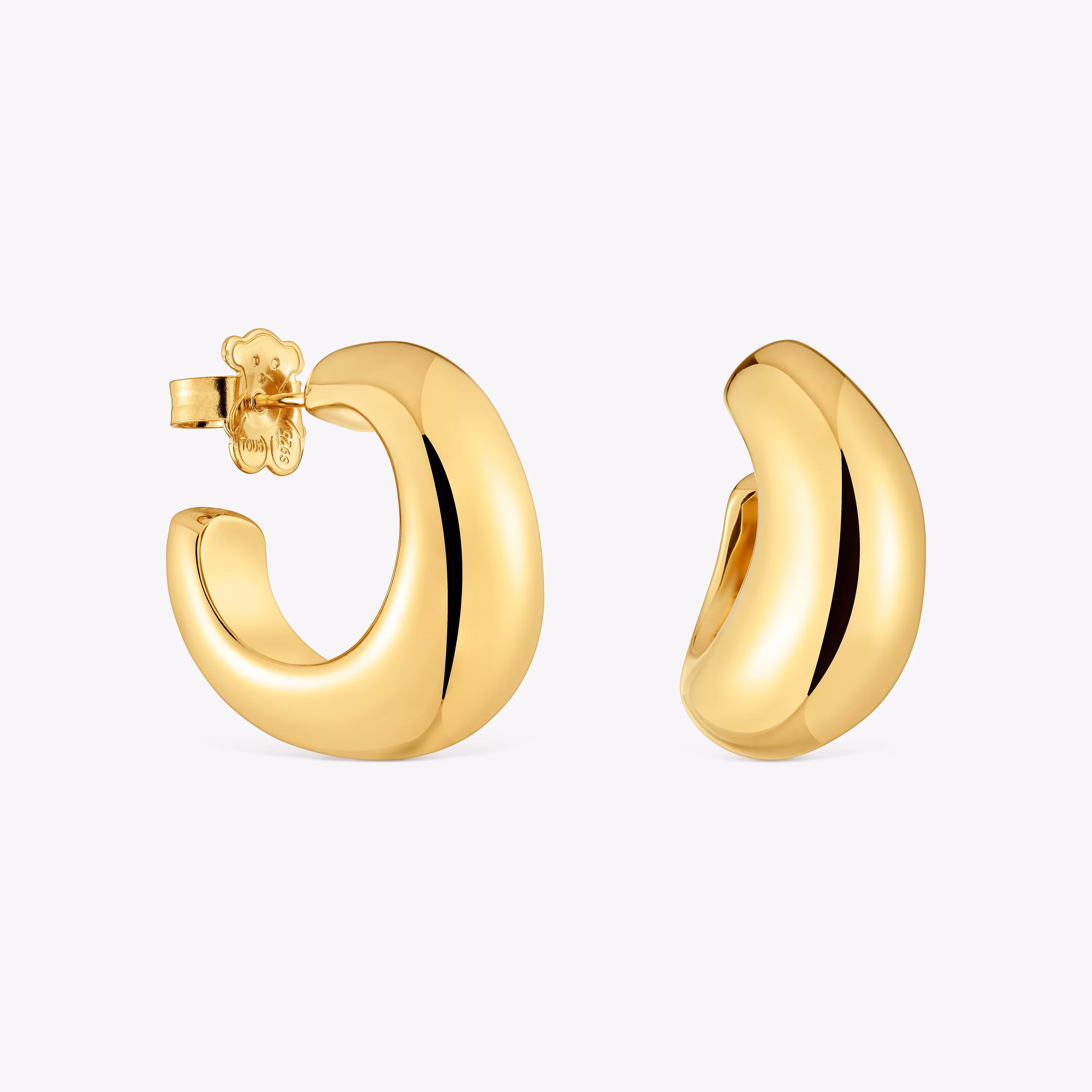 Pendientes de aro con baño de oro de 18 kt sobre plata Galia Basics